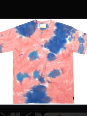Nike  Pink and Royal Blue Tie-Dye Short Sleeve Tee